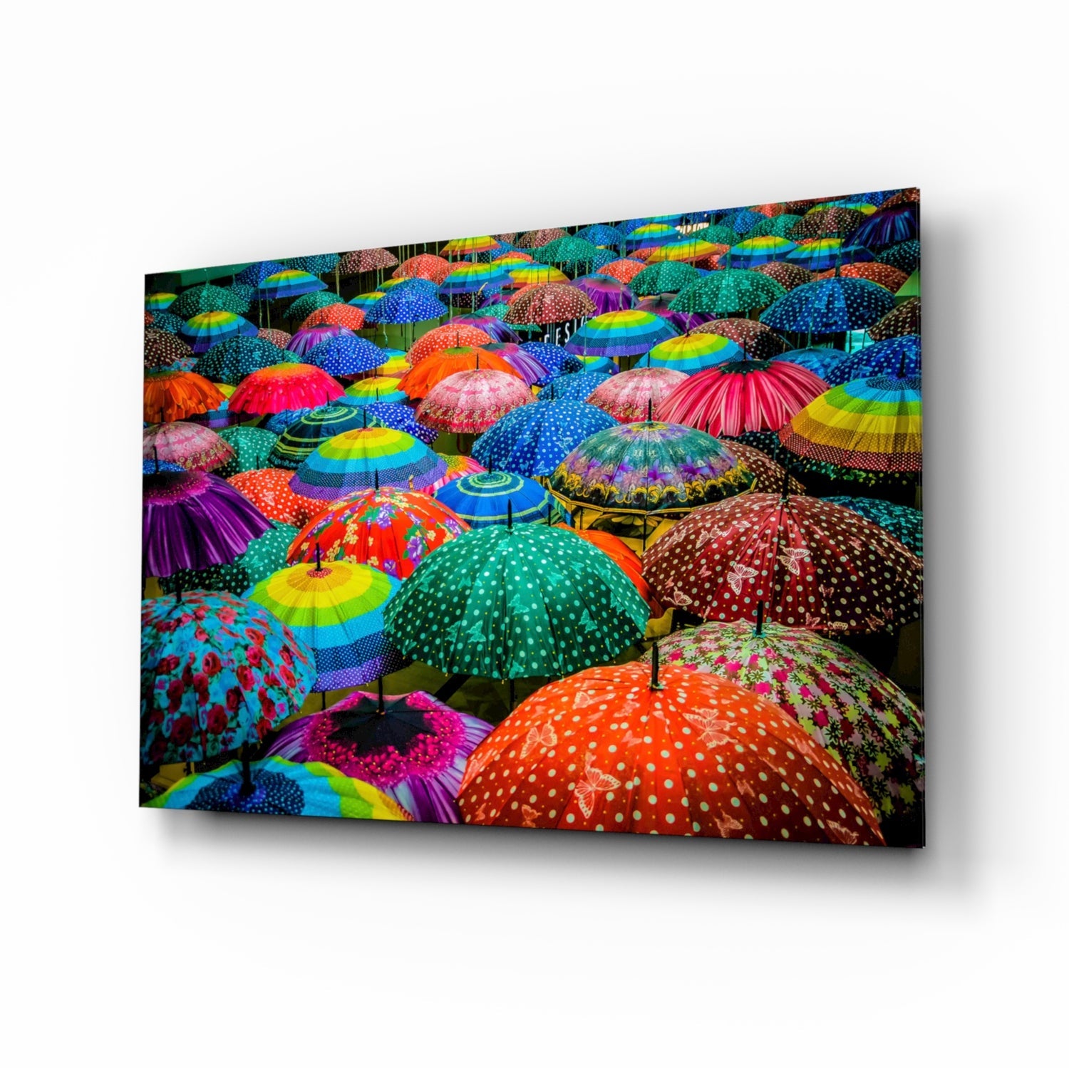 Insigneart USA Insigneart USA Colorful Umbrellas Glass Wall Art