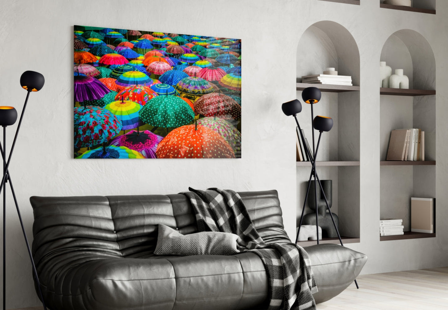 Insigneart USA Insigneart USA Colorful Umbrellas Glass Wall Art