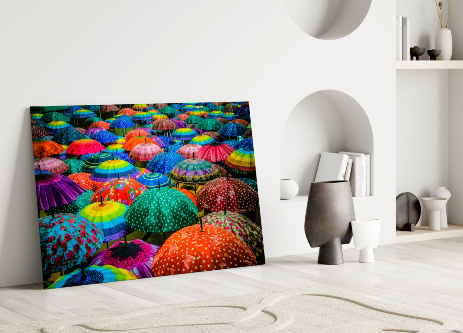Insigneart USA Insigneart USA Colorful Umbrellas Glass Wall Art