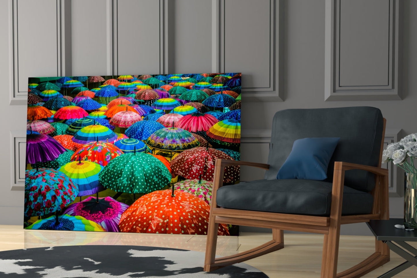Insigneart USA Insigneart USA Colorful Umbrellas Glass Wall Art