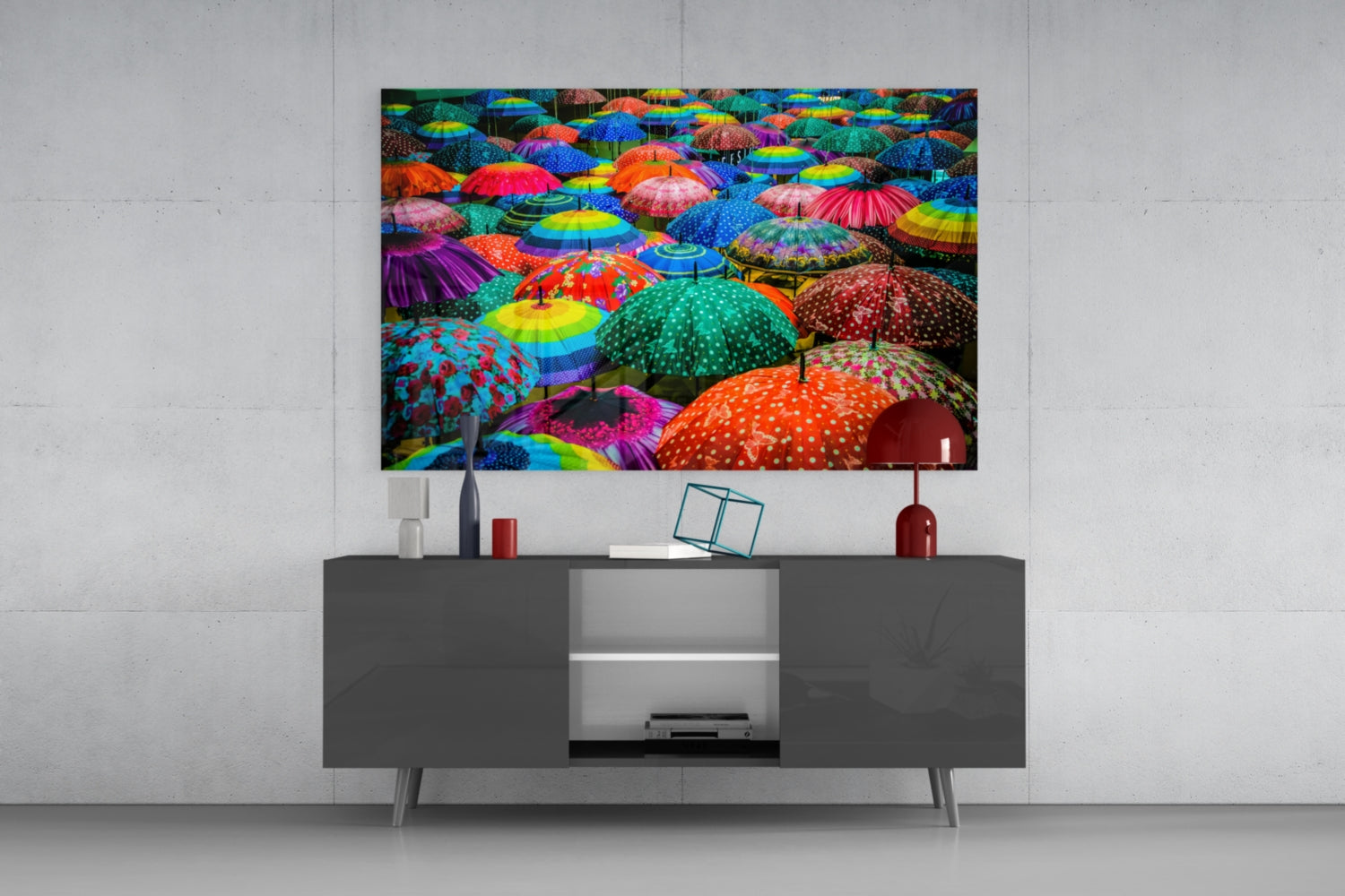 Insigneart USA Insigneart USA Colorful Umbrellas Glass Wall Art