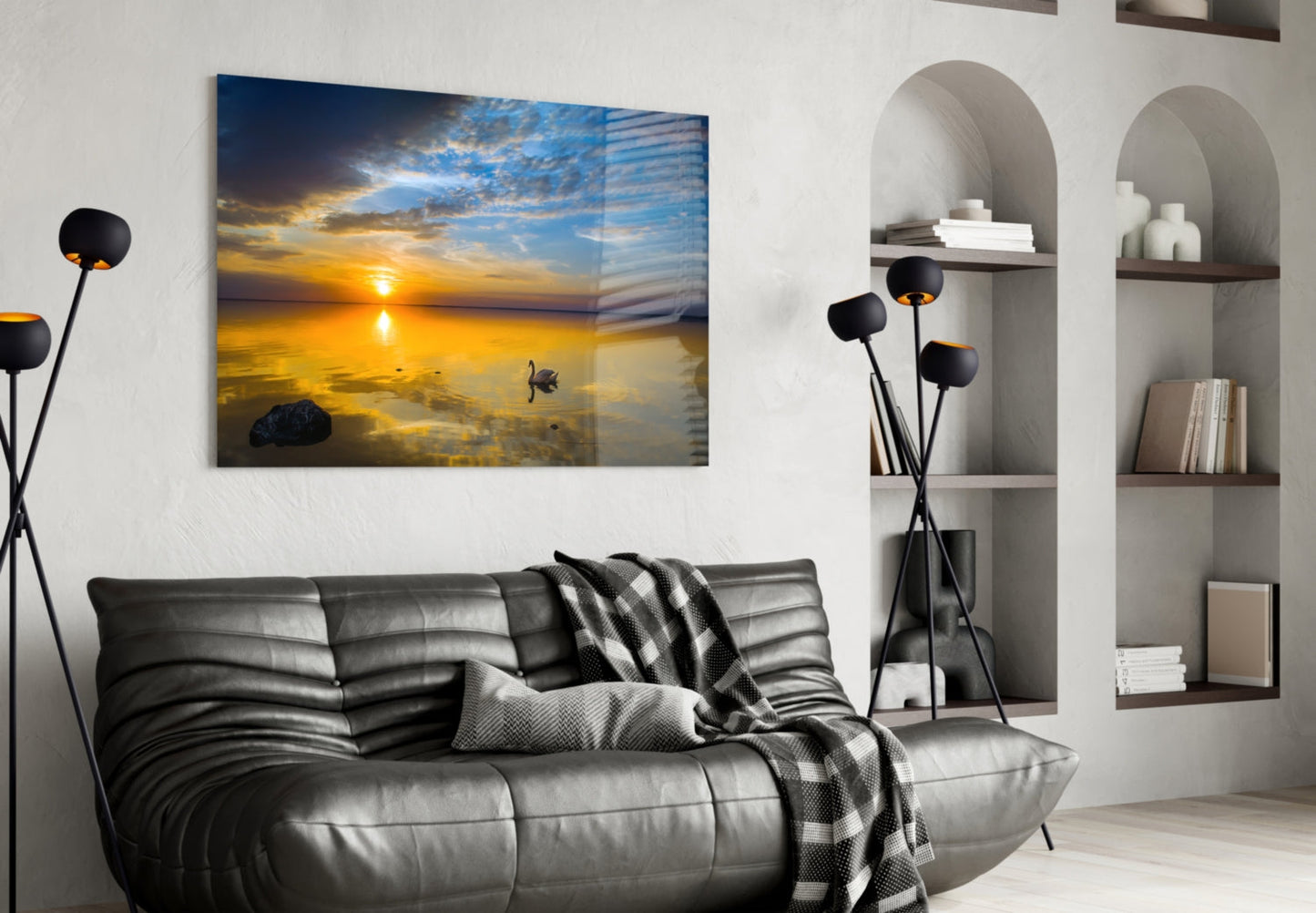 Swan Glass Wall Art