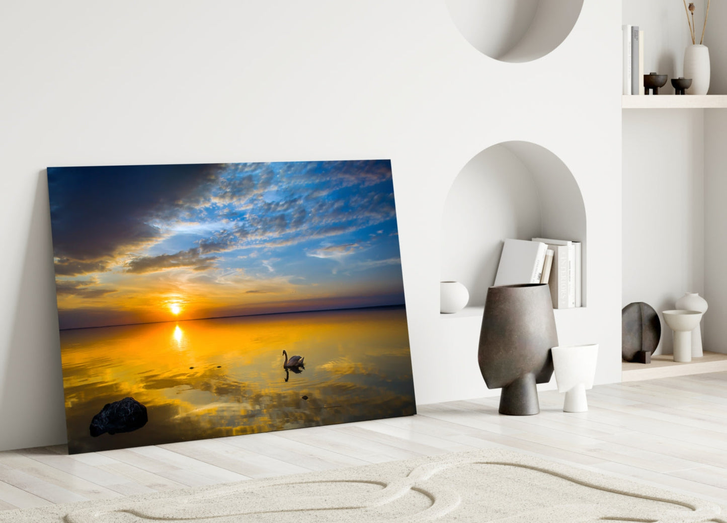 Swan Glass Wall Art