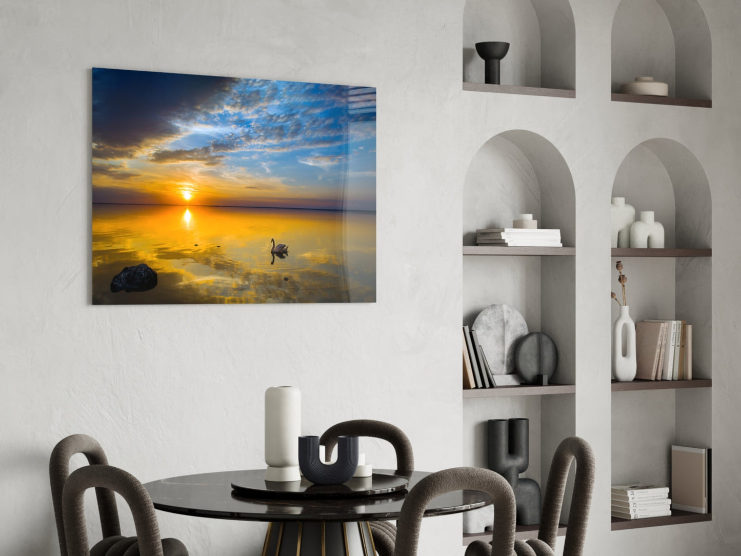 Swan Glass Wall Art