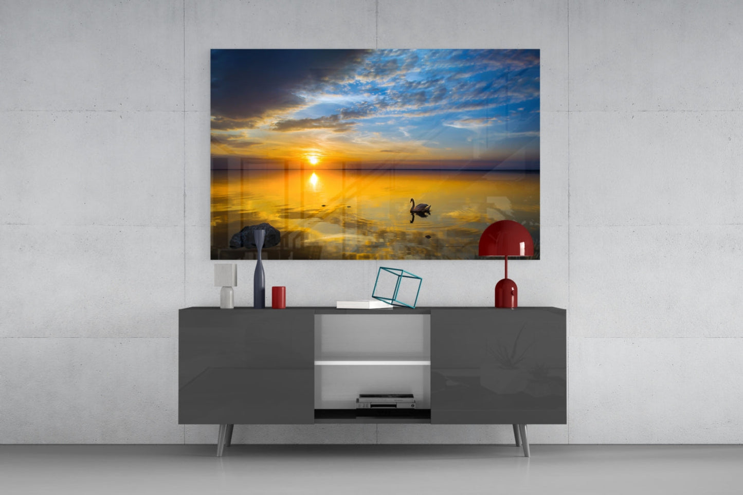 Swan Glass Wall Art