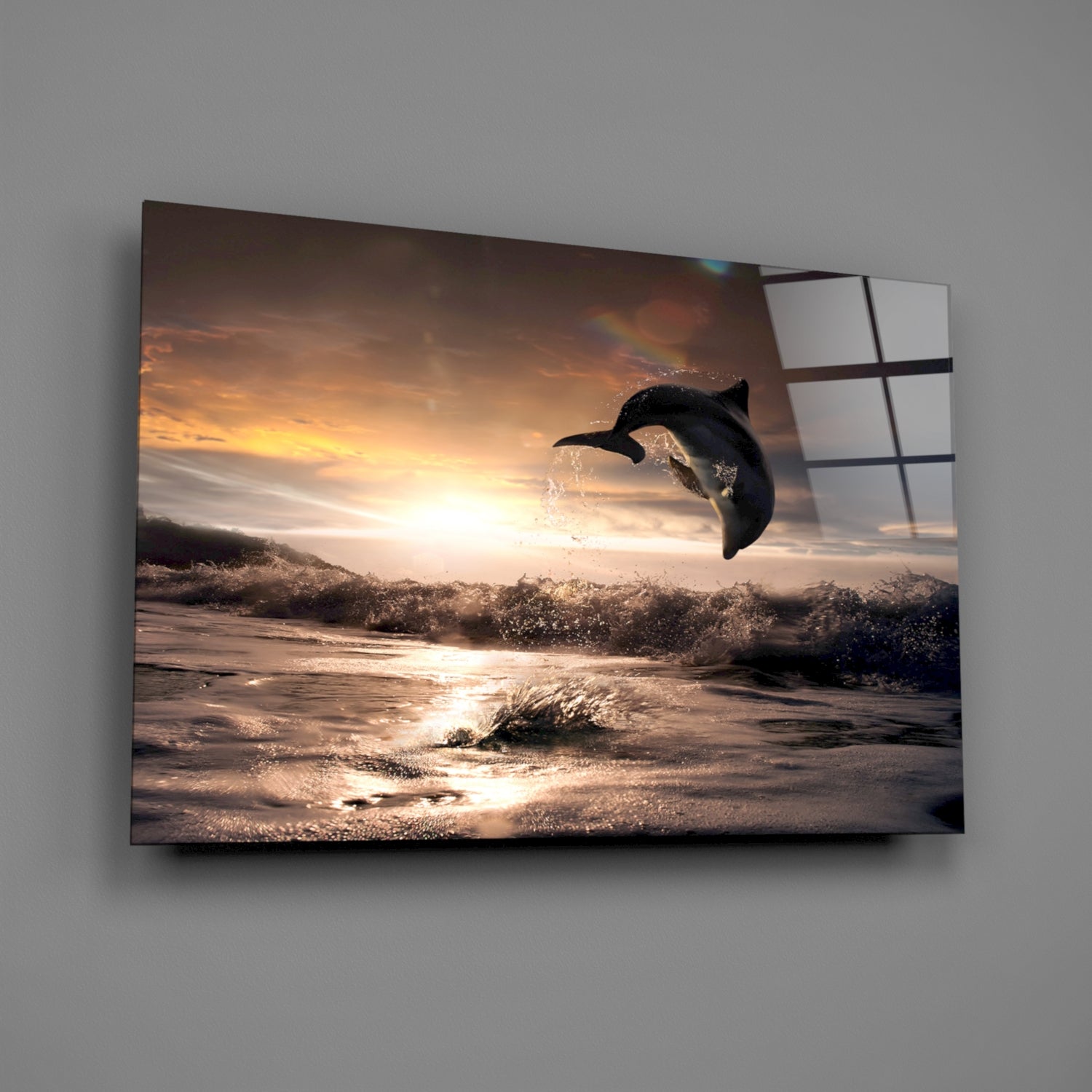 Insigneart USA Insigneart USA Dolphin Glass Wall Art