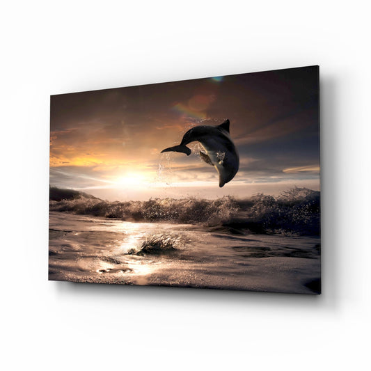Insigneart USA Insigneart USA Dolphin Glass Wall Art
