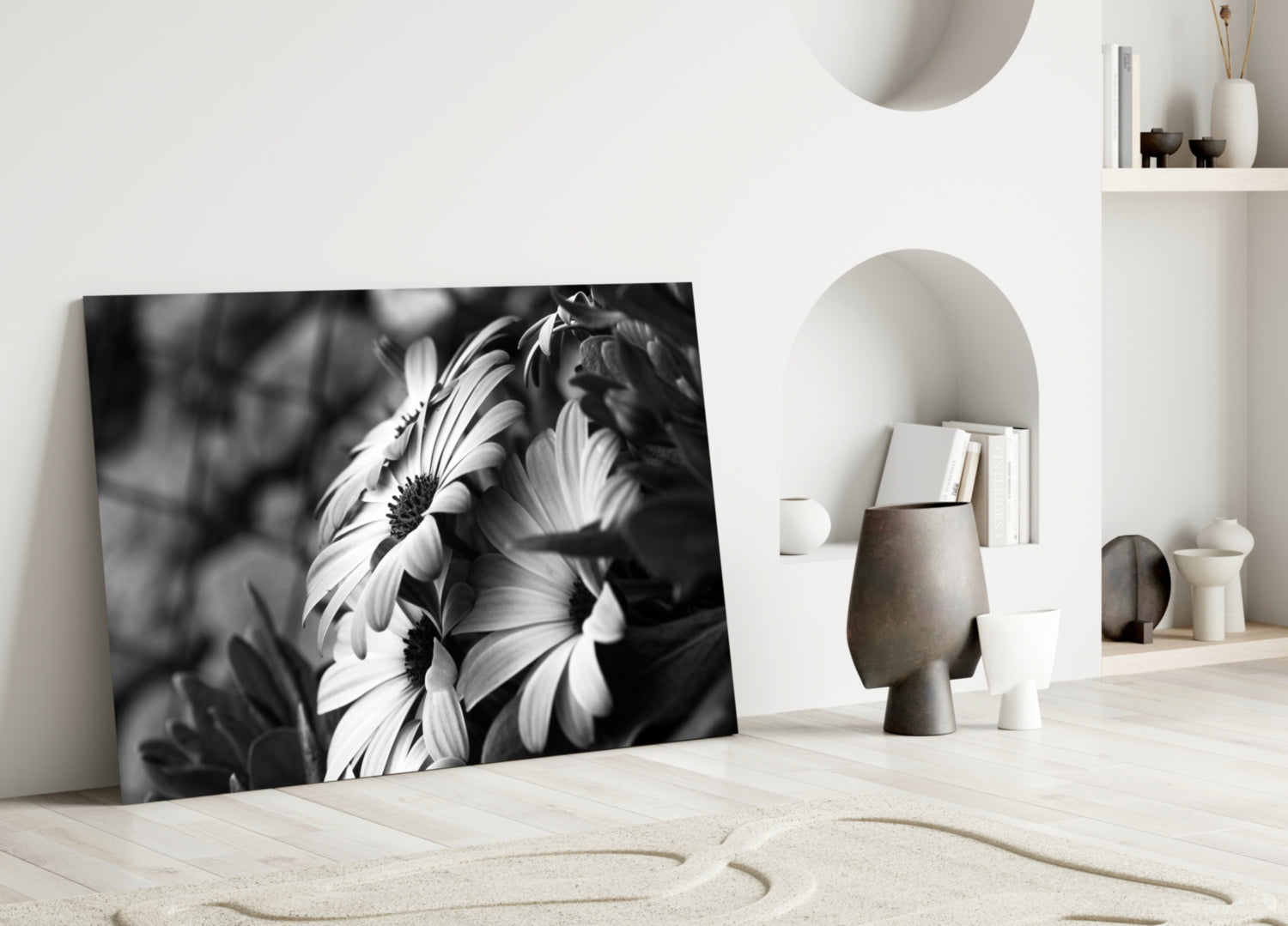 Insigneart USA Insigneart USA Black - White Flower Glass Wall Art