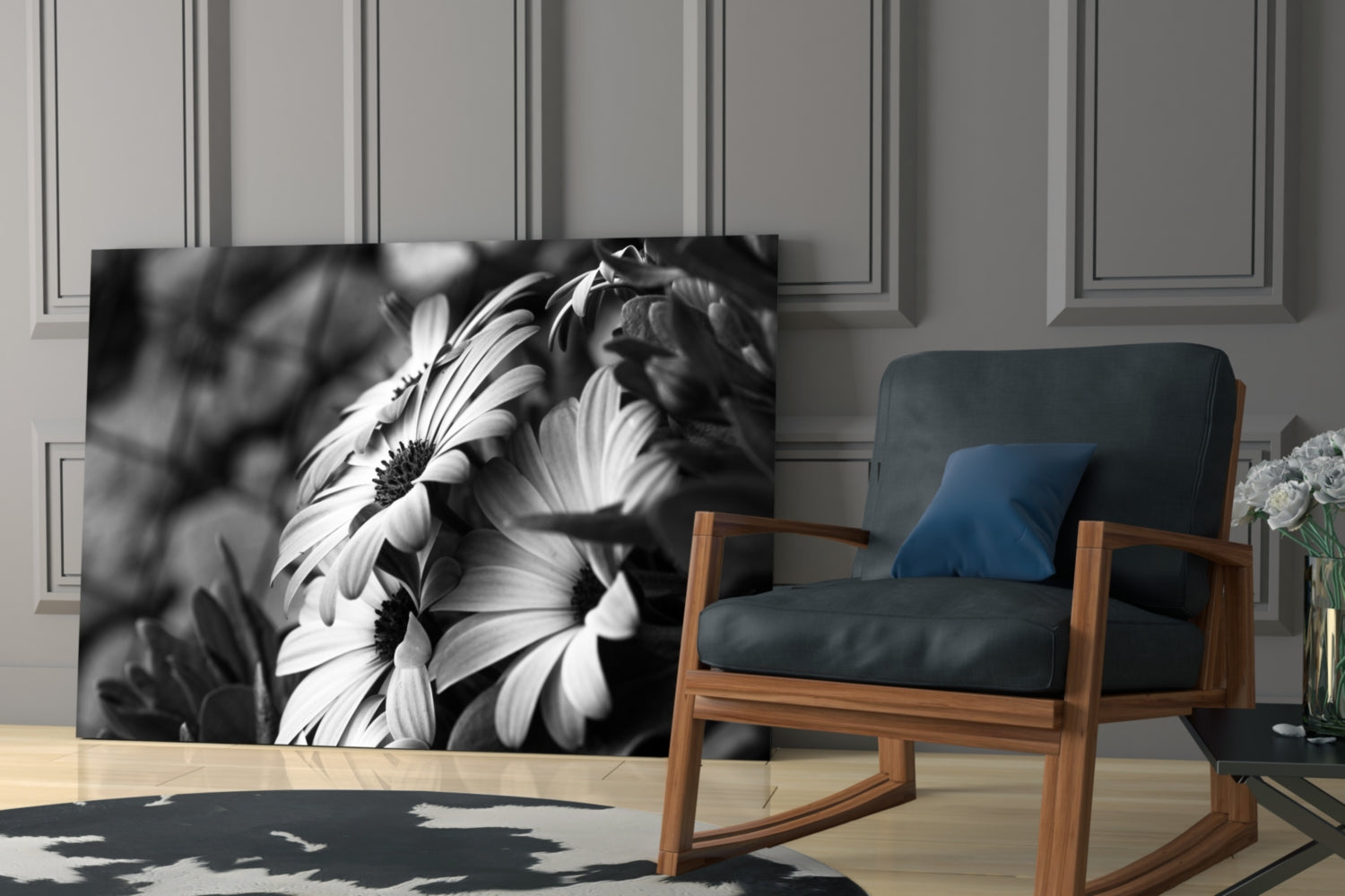 Insigneart USA Insigneart USA Black - White Flower Glass Wall Art