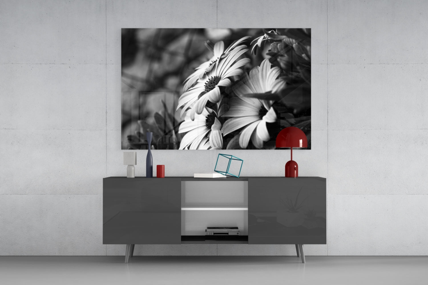Insigneart USA Insigneart USA Black - White Flower Glass Wall Art