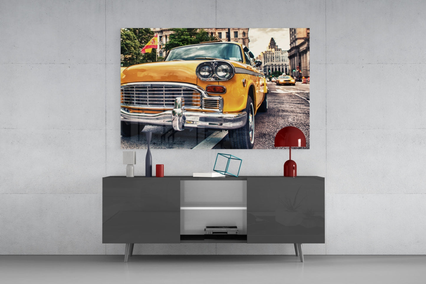 Insigneart USA Insigneart USA Classic Taxi Glass Wall Art