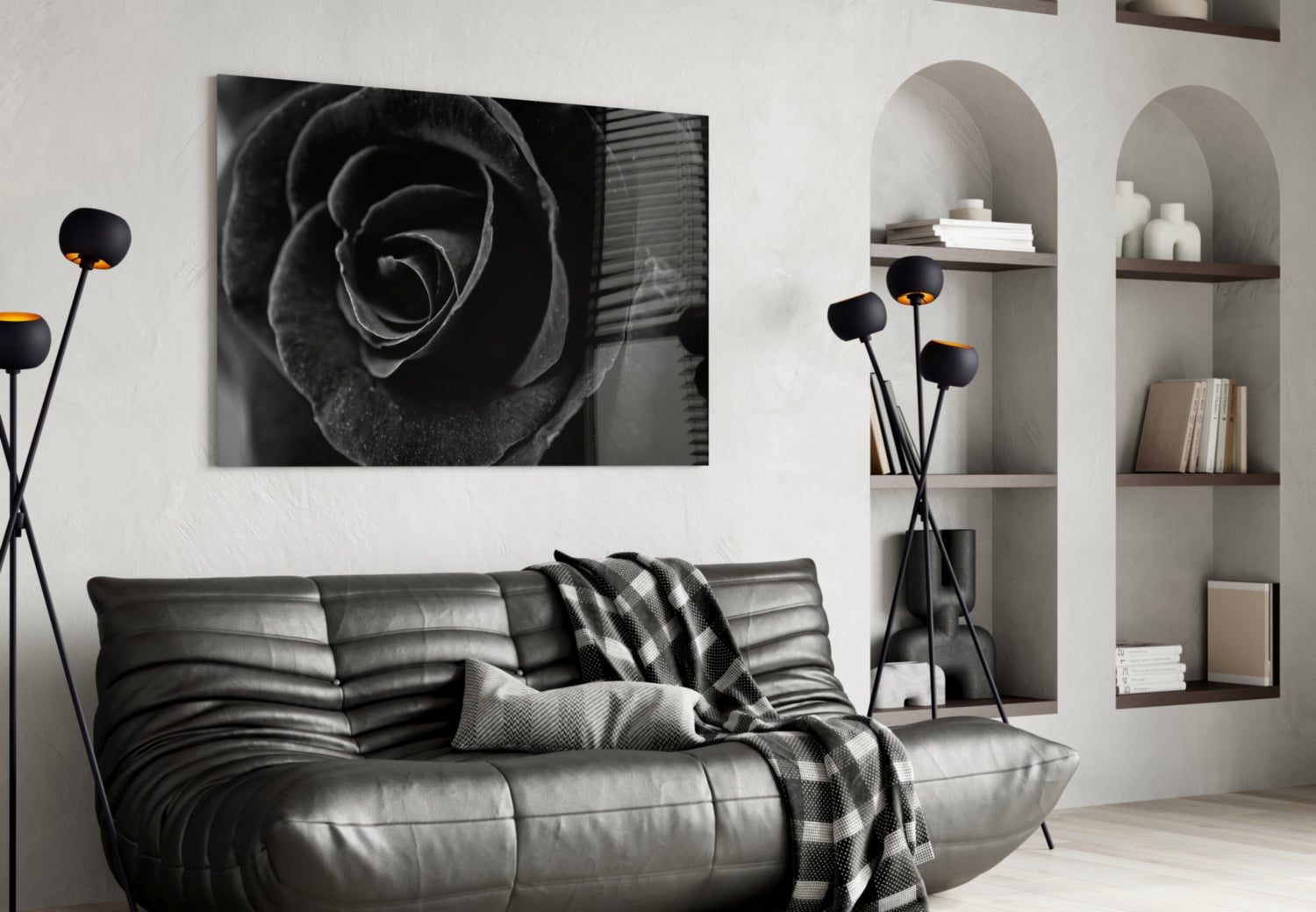 Insigneart USA Insigneart USA Black Rose Glass Wall Art