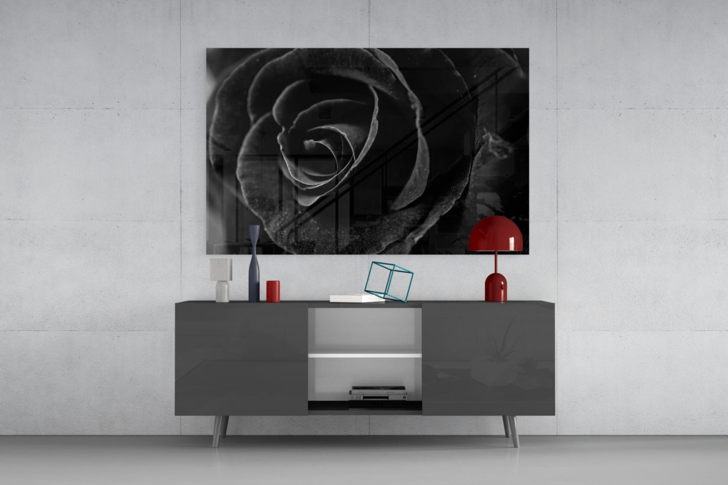 Insigneart USA Insigneart USA Black Rose Glass Wall Art