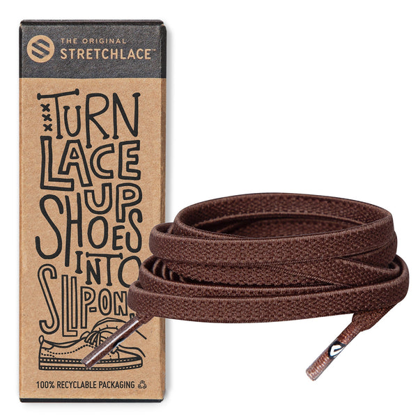 Brown Flat Elastic Stretch Shoe Laces The Original Stretchlace