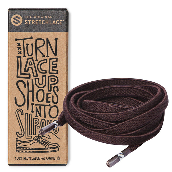 Dark Brown Flat Elastic Stretch Shoe Laces The Original Stretchlace
