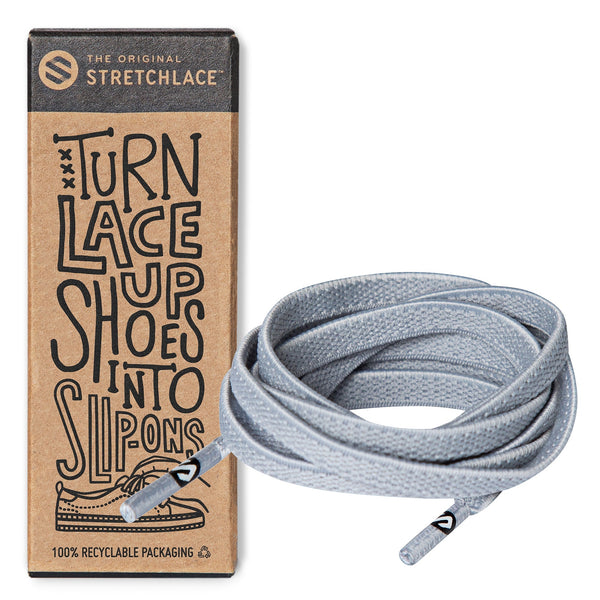 Light Grey Flat Elastic Stretch Shoe Laces The Original Stretchlace