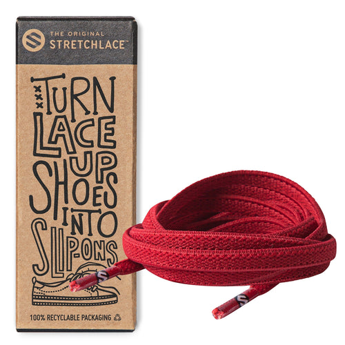 Red Flat Elastic Stretch Shoe Laces The Original Stretchlace