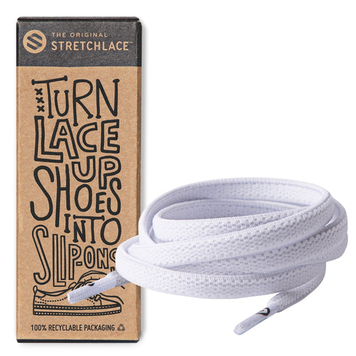 White Flat Elastic Stretch Shoe Laces The Original Stretchlace