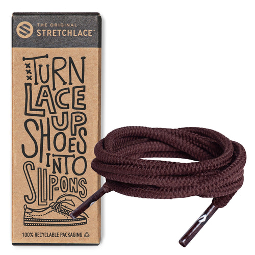 Dark Brown Round Elastic Stretch Shoe Laces The Original Stretchlace