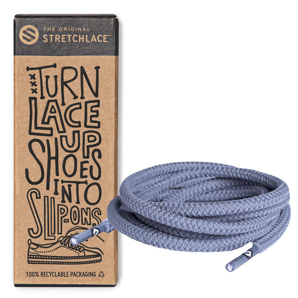 Grey Round Elastic Stretch Shoe Laces The Original Stretchlace