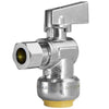 10 Pcs 1/2" Push Connect x 3/8" OD Compr. Unigold Push Fit Angle Stop Valve, 1/4 Turn (Lead Free) Plumbingsell
