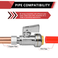 1/2" Push Connect x 3/8" OD Compr. Unigold Push Fit Straight Stop Valve, 1/4 Turn (Lead Free)