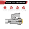 1/2" Push Connect x 3/8" OD Compr. Unigold Push Fit Straight Stop Valve, 1/4 Turn (Lead Free)