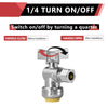 1/2" Push Connect x 3/8" OD Compr. Unigold Push Fit Angle Stop Valve, 1/4 Turn (Lead Free)