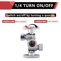 5/8" OD Compr. x 3/8" OD Compr. x 3/8" OD Compr. Dual Stop Valve, 1/4 Turn (Lead Free) Plumbingsell