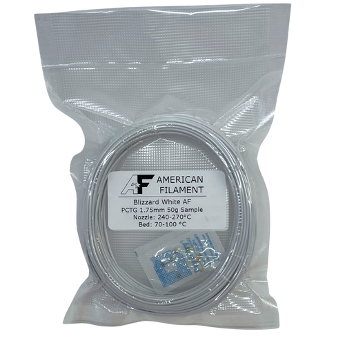 Blizzard White AF 1.75mm PCTG Filament Made in the USA!