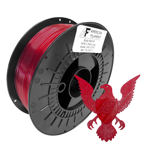Transparent Ruby Red AF 1.75mm PCTG Filament Made in the USA!