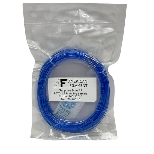 Transparent Sapphire Blue AF 1.75mm PCTG Filament Made in the USA!