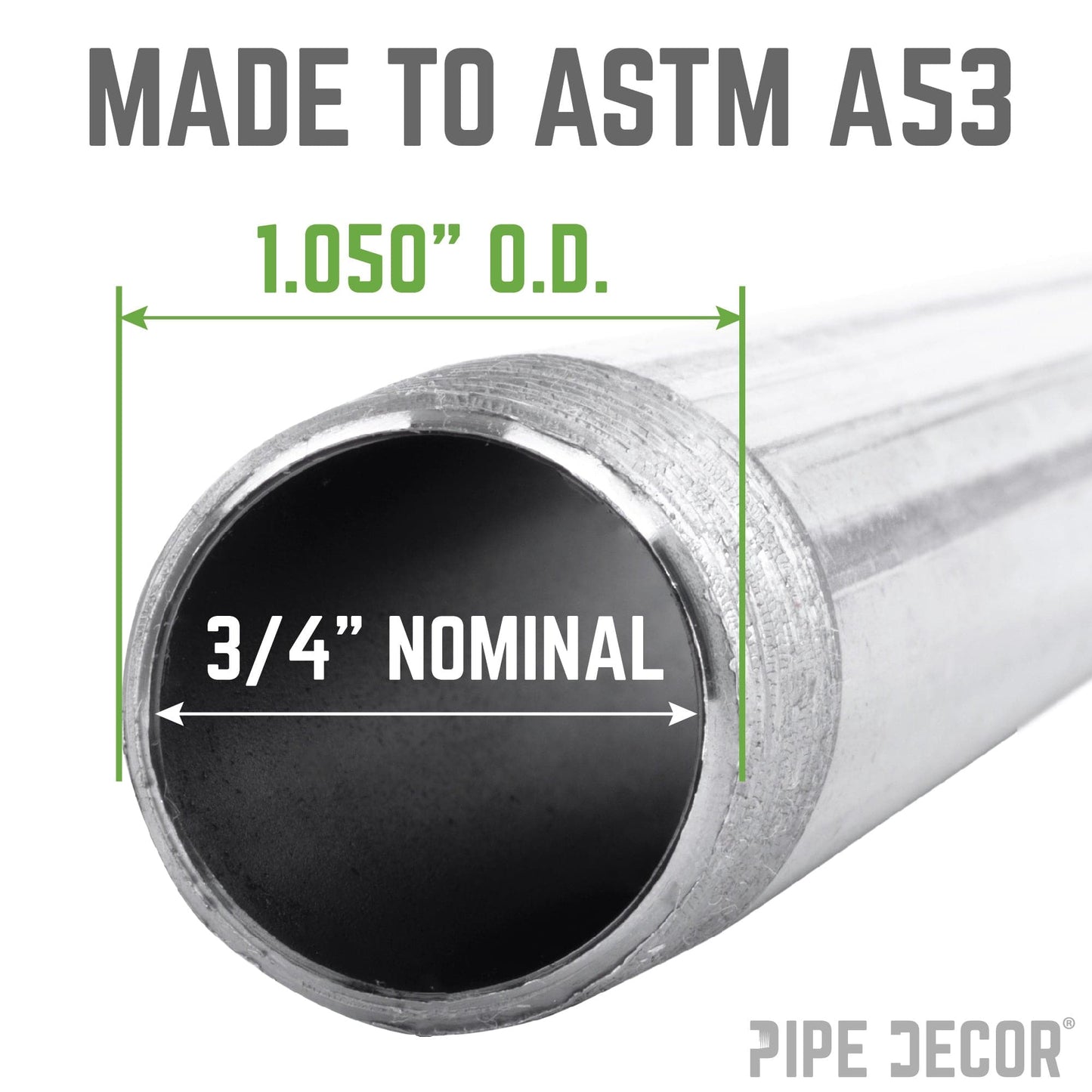 3/4 in. x 16 in. Galvanized Steel Pipe