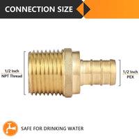 30 Pcs PEX-B Crimp 1/2" PEX x 1/2" Male Threaded Adapter (Lead Free)