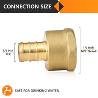 30 Pcs PEX-B Crimp 1/2" PEX x 1/2" Female Threaded Adapter (Lead Free)