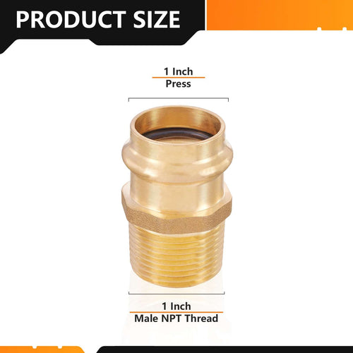 1" Copper Press x 1" Male Brass Adapter (Lead Free)