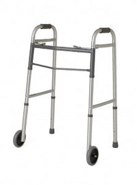 Medline Two-Button Folding Walkers with 5" Wheels RIO Medical Supplies