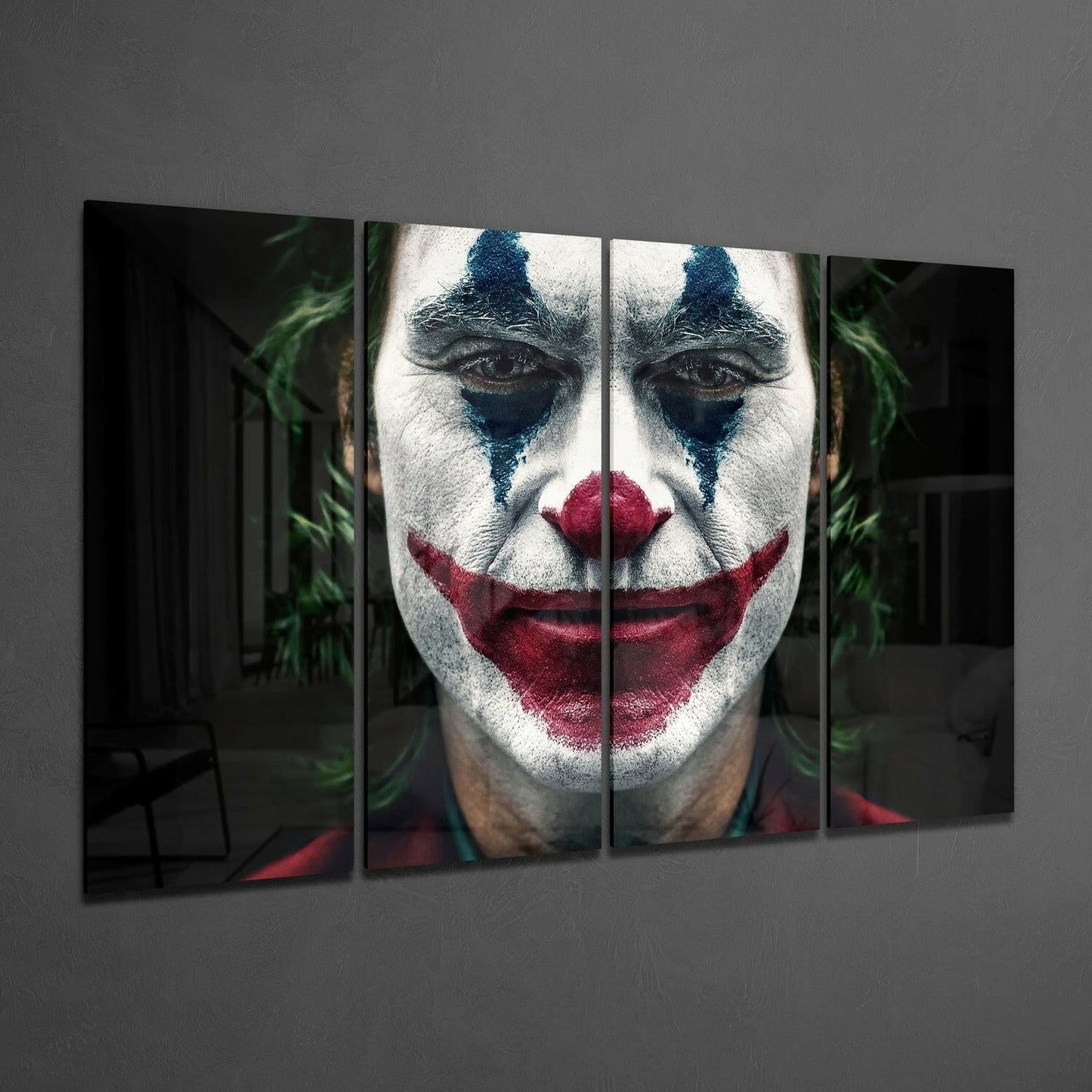 Insigneart USA Insigneart USA Joker 4 Pieces Mega Glass Wall Art (59"x36")