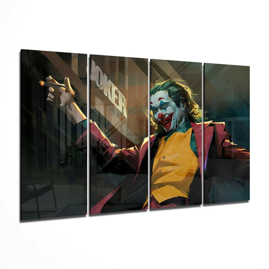 Insigneart USA Insigneart USA Joker 4 Pieces Mega Glass Wall Art (59"x36")