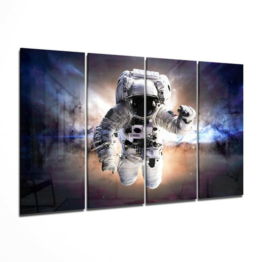 Insigneart USA Insigneart USA Astronaut 4 Pieces Mega Glass Wall Art (59"x36")