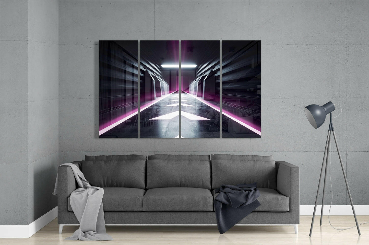 Insigneart USA Insigneart USA Hallway 4 Pieces Mega Glass Wall Art (59"x36")
