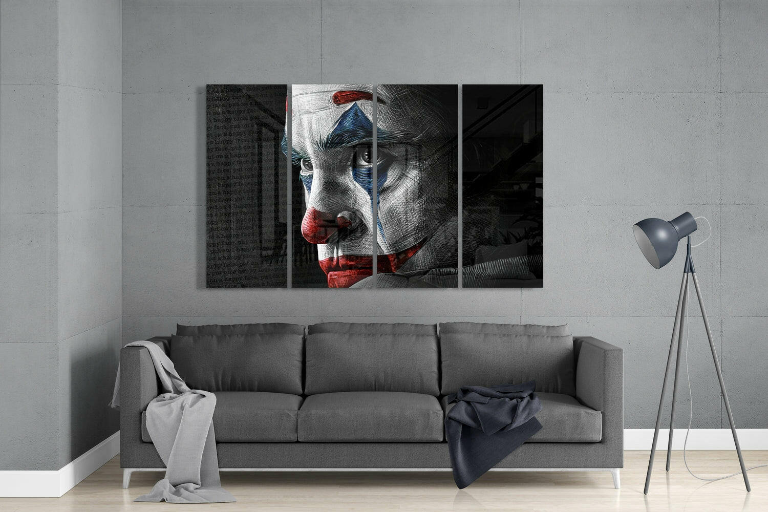 Insigneart USA Insigneart USA Joker 4 Pieces Mega Glass Wall Art (59"x36")