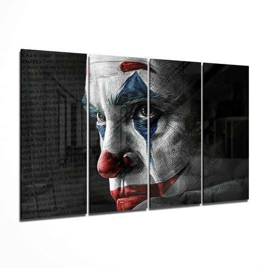 Insigneart USA Insigneart USA Joker 4 Pieces Mega Glass Wall Art (59"x36")