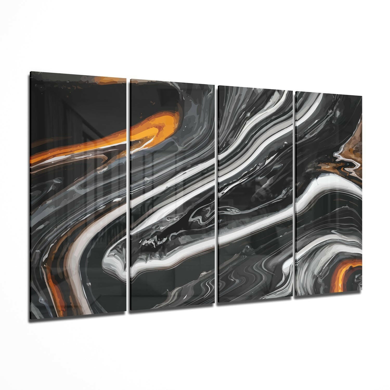 Insigneart USA Marble Lava 4 Pieces Mega Glass Wall Art (59"x36")