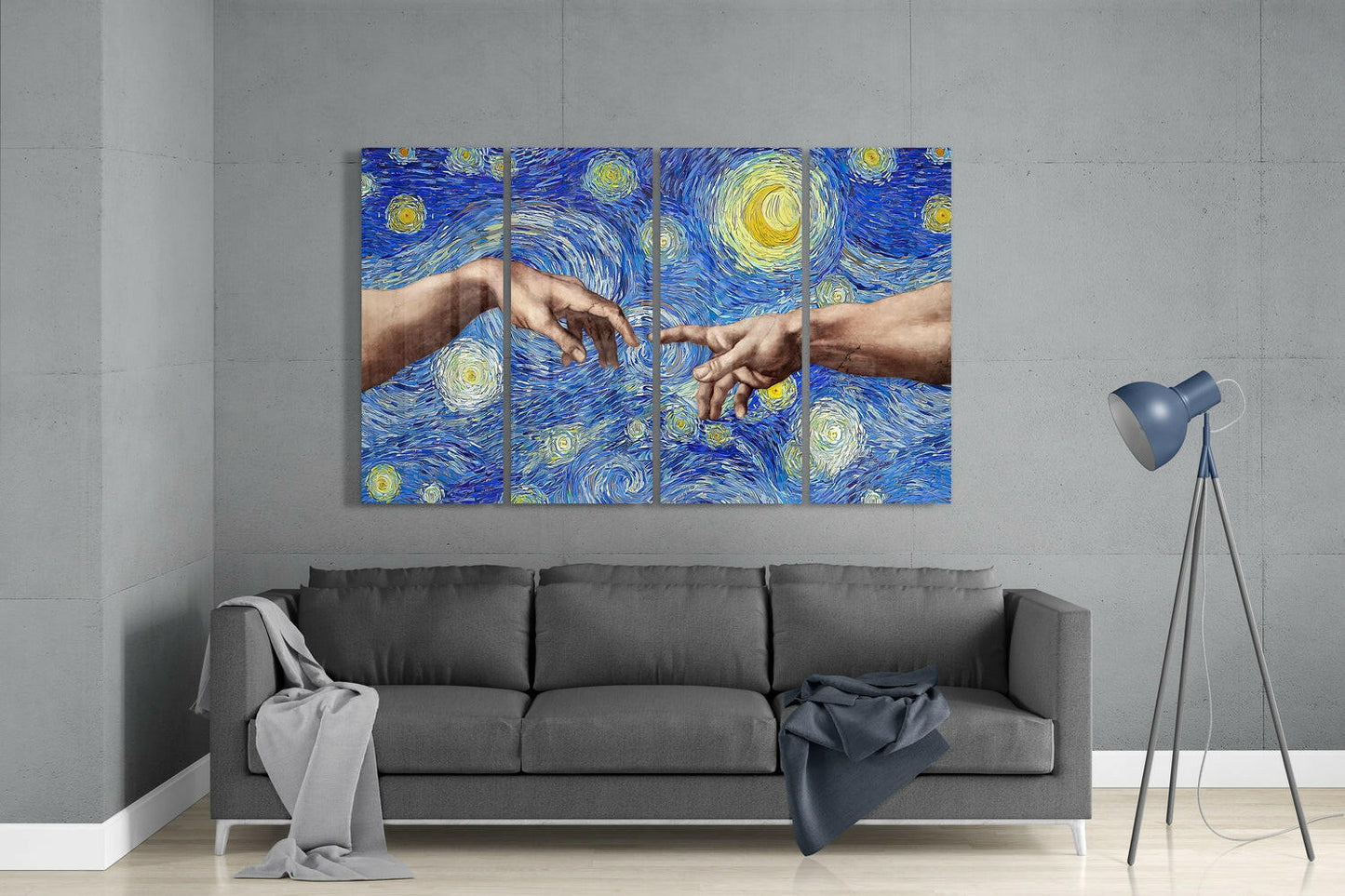 Insigneart USA The Creation 4 Pieces Mega Glass Wall Art (59"x36")