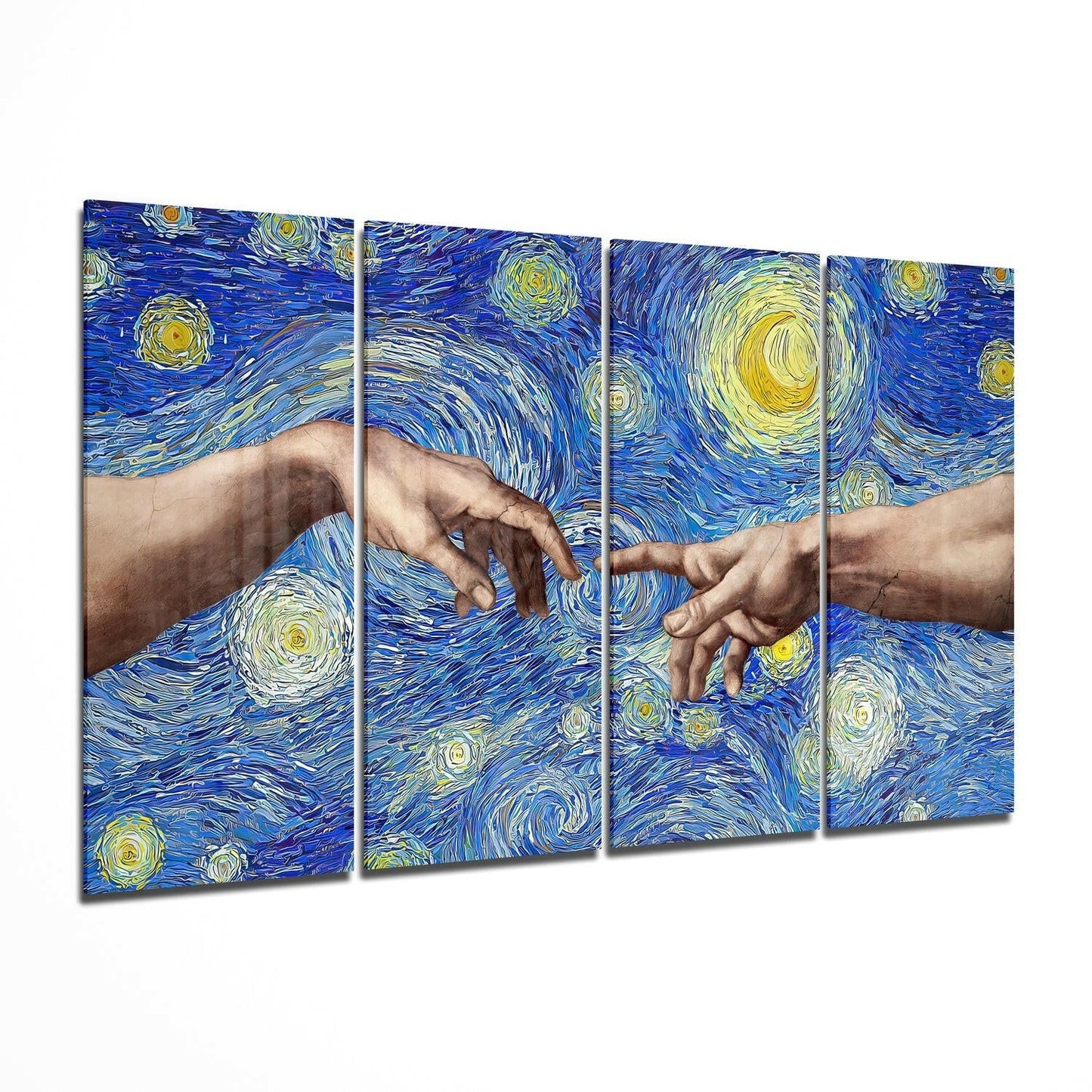 Insigneart USA The Creation 4 Pieces Mega Glass Wall Art (59"x36")
