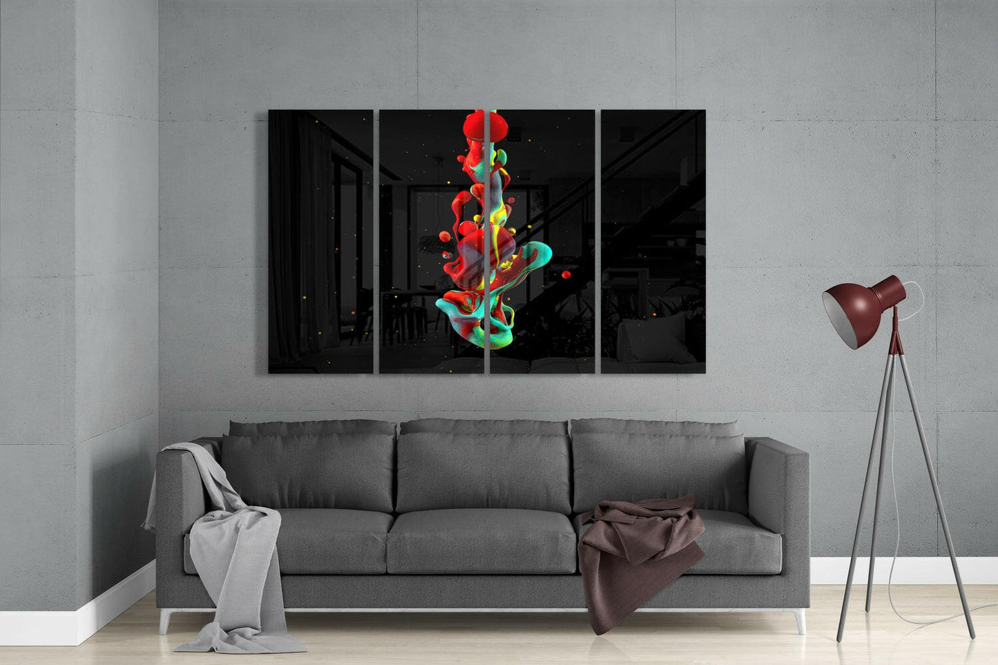 Insigneart USA Insigneart USA Color Mix 4 Pieces Mega Glass Wall Art (59"x36")