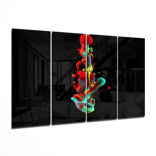 Insigneart USA Insigneart USA Color Mix 4 Pieces Mega Glass Wall Art (59"x36")