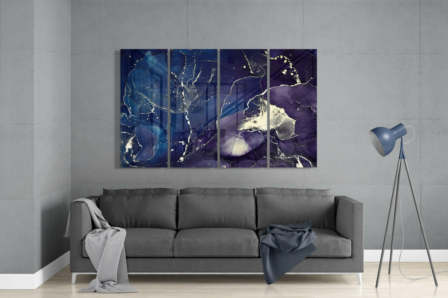 Insigneart USA Insigneart USA Marble 4 Pieces Mega Glass Wall Art (59"x36")