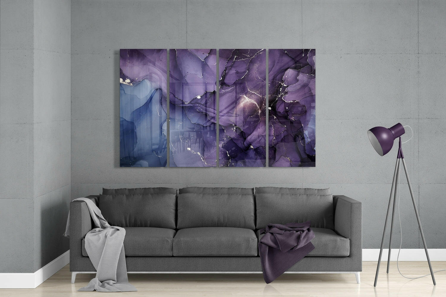 Insigneart USA Insigneart USA Marble 4 Pieces Mega Glass Wall Art (59"x36")